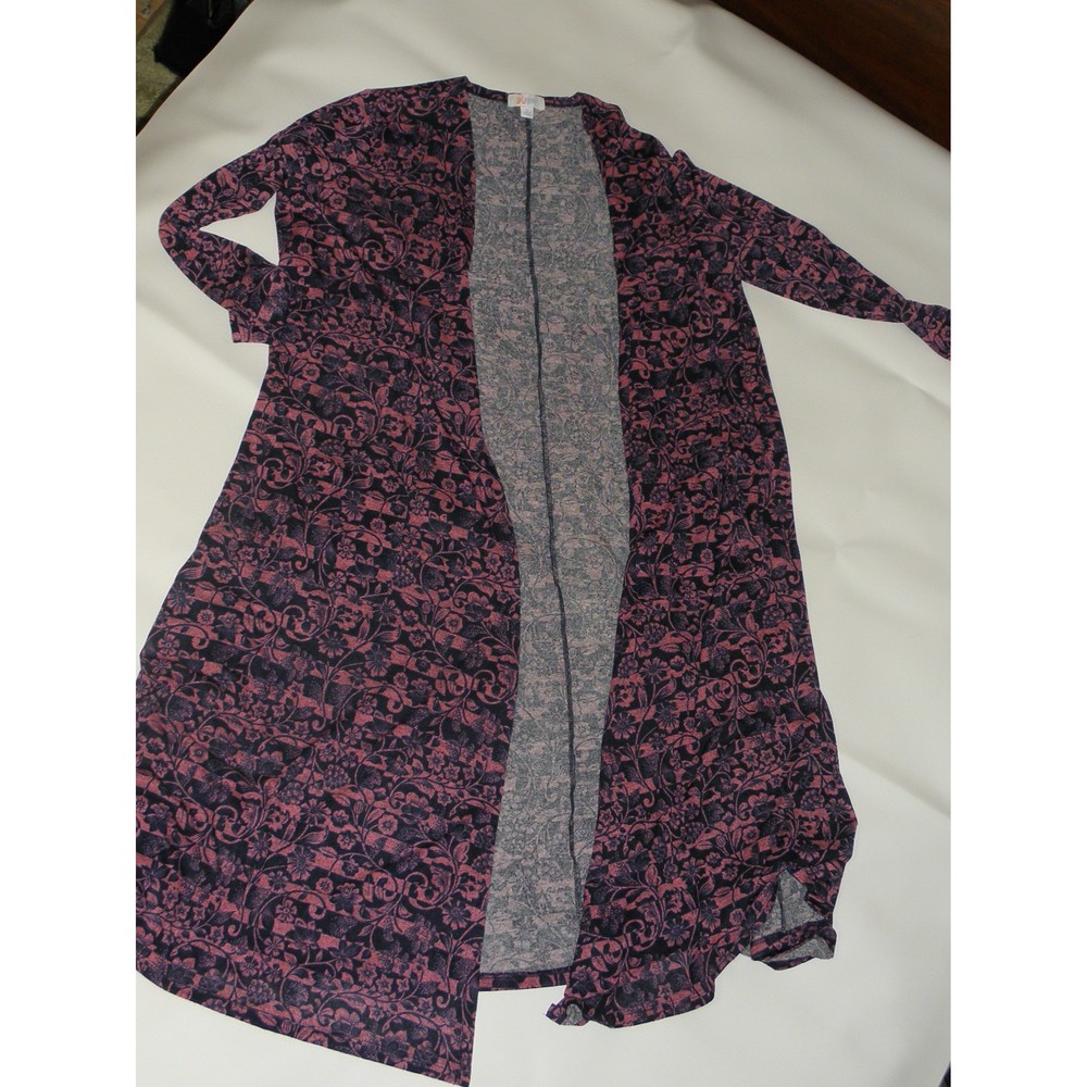 LuLaRoe Sarah Duster w/pockets, Large (Blue/Pink)